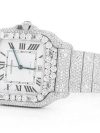 Iced Out Cartier WATCH DIAMOND FULL ICED MOISSANITE 40MM STEEL WHITE ROMAN DIAL - Image 2
