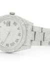 ROLEX DATEJUST ICED OUT 41MM SILVER AUTOMATIC STAINLESS STEEL WATCH FULL MOISSANITE 23.50CT - Image 2