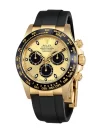 Rolex Daytona Yellow Gold Champagne Dial Black Index Ceramic Bezel Oysterflex Rubber Bracelet 116518LN - Image 3