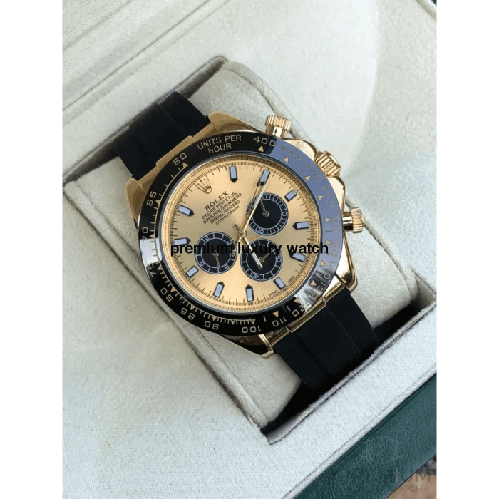 Rolex Daytona Yellow Gold Champagne Dial Black Index Ceramic Bezel Oysterflex Rubber Bracelet 116518LN - Image 5