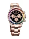 Rolex Daytona Baguette Diamond Bezel Rainbow Colored Cosmograph Rose Gold Oyster Men’s Watch 116505 - Image 4