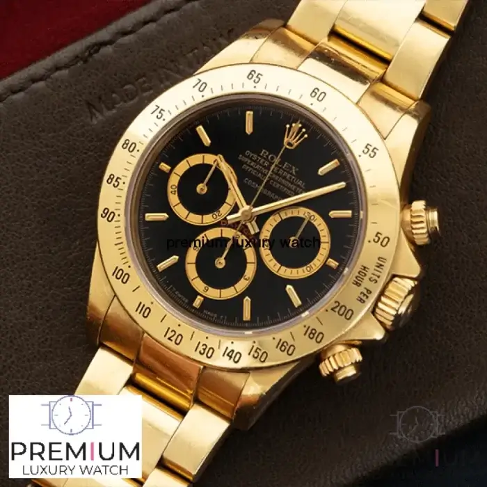 Rolex Cosmograph Daytona Gold 40 Yellow Gold Bezel Oyster Bracelet Black Index Dial 116508 - Image 3