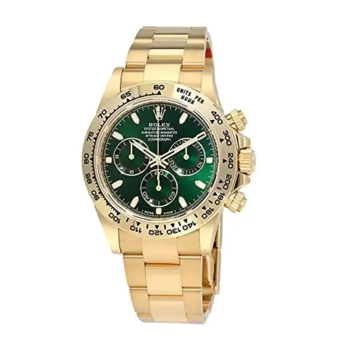 Rolex Daytona Gold 40MM Green Index Dial Yellow Gold Bezel Oyster Bracelet 116508 - Image 3