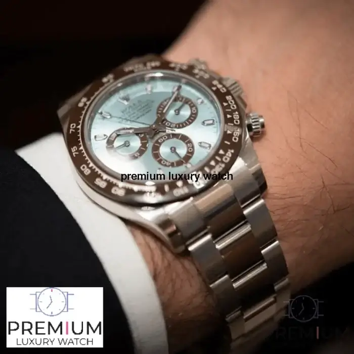 Rolex Oyster Perpetual Cosmograph Daytona Platinum Ice Blue 40mm Men's Wrist Watch high quality Swiss - Image 6