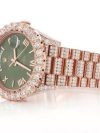 BUST DOWN WATCH ROLEX DAY DATE 40MM GREEN DIAL AUTOMATIC FULL ICED 23.00CT - Image 2