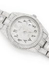 ROLEX DATEJUST ICED OUT 41MM SILVER HEBREW DIAL AUTOMATIC STAINLESS STEEL 23.50CT - Image 3