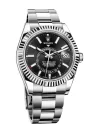 Rolex Sky Dweller Stainless Steel 42MM Black Index Dial Fluted White Gold Bezel Oyster Bracelet 326934 - Image 3