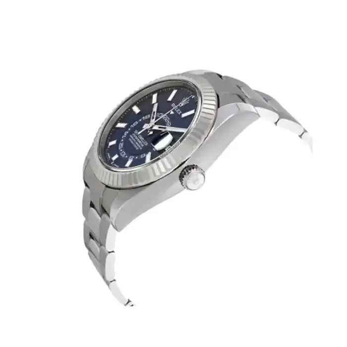 Rolex Sky Dweller Blue Index Dial 42MM Fluted White Gold Bezel Oyster Bracelet 326934 - Image 4