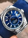 Rolex Sky Dweller Blue Index Dial 42MM Fluted White Gold Bezel Oyster Bracelet 326934 - Image 6
