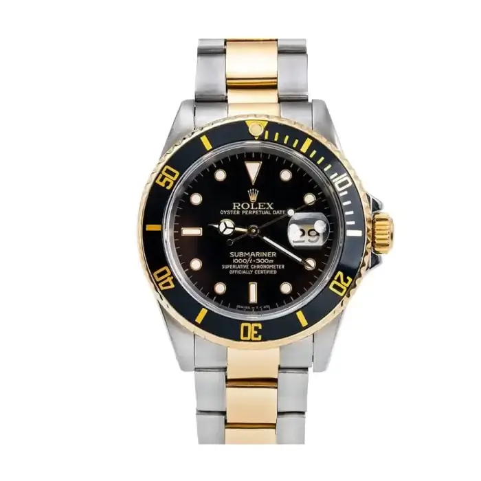 Rolex Submariner Gold and Black Dial 40MM Date Steel & Ceramic Bezel Oyster Bracelet 116613LN