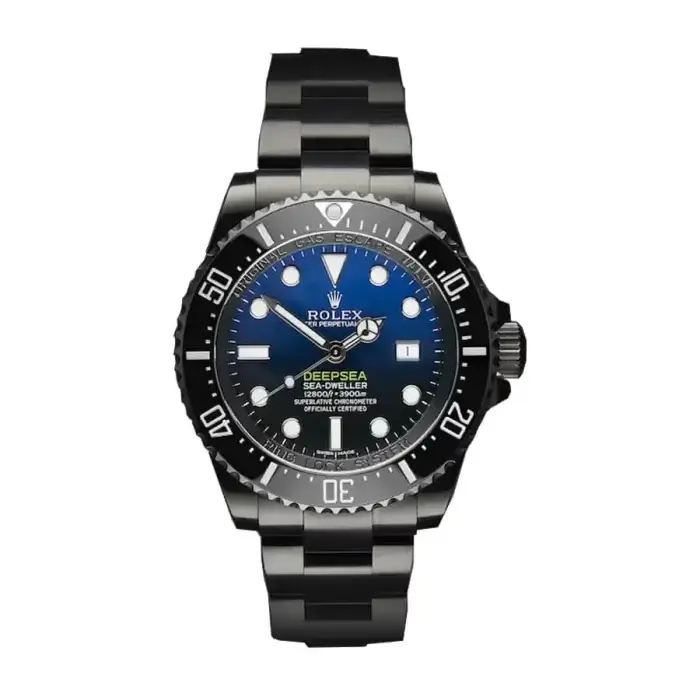 Rolex Sea Dweller Deepsea Blue and Black Dial Stainless Steel Black Boc Coating Oyster Automatic Men’s Watch 116660