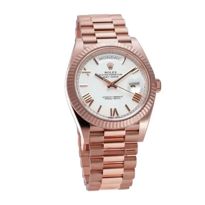 Rolex Day Date Rose Gold White Dial Replica Watch 228235 - Image 2