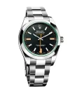 Rolex Milgauss Green Crystal Stainless Steel Black Dial Smooth Bezel Oyster Bracelet 116400GV - Image 2