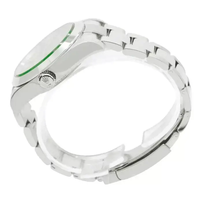 Rolex Milgauss Green Crystal Stainless Steel Black Dial Smooth Bezel Oyster Bracelet 116400GV - Image 3