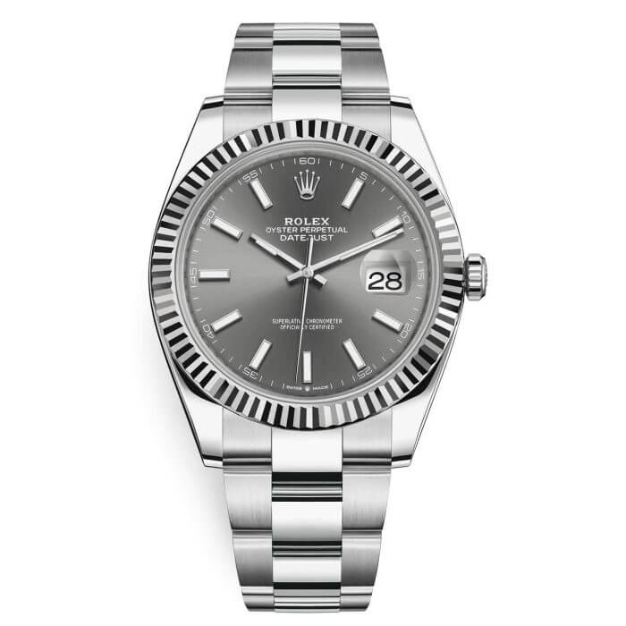 Rolex Datejust 41 Rhodium Dial Replica Watch for Men