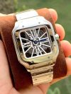 Santos De Cartier Skeleton Dial 40MM Stainless Steel Men's Watch WHSA0015 - Image 6