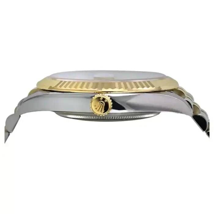 Rolex Datejust 41 Black Dial Diamond Yellow Gold Replica - Image 5