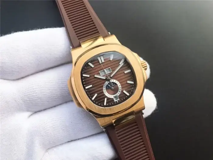 Patek Philippe Gold Black | Natutilus 5980R-001 | Brown Dial Rose Gold