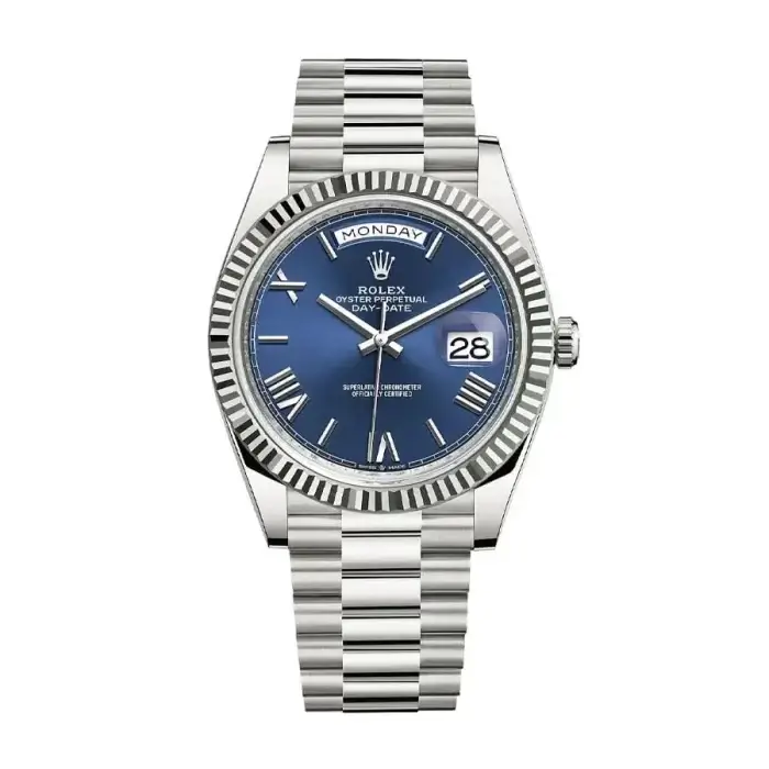 Rolex DayDate White Gold Blue Dial 228239 Blurp 41MM Luxury Watch