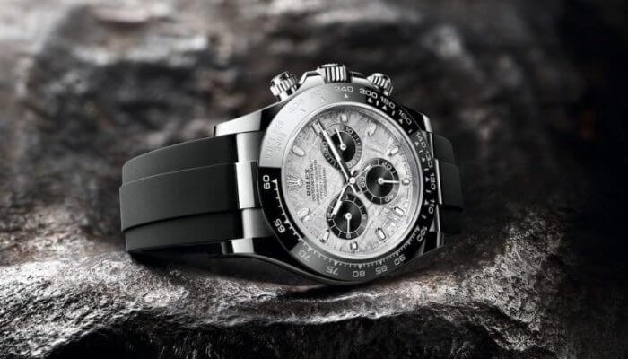 Rolex daytona white gold meteorite dial Cosmograph Daytona 40 Watch Black Index Dial Black Oysterflex Strap Watch 116519LN - Image 5