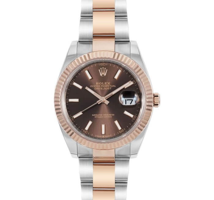 Rolex Datejust 41mm Brown Dial Two Tone Replica Watch