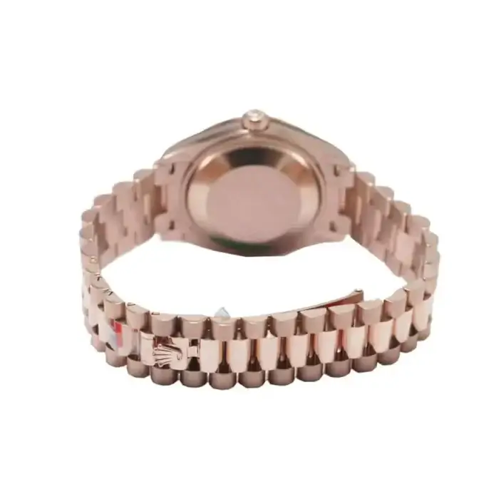 Rolex Day-Date Rose Gold Chocolate Dial 41MM President Fluted Bezel Watch 228235 - Image 4