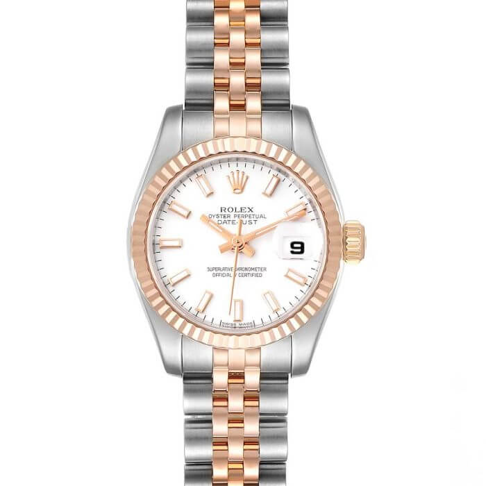 Rolex Lady Datejust 31 Rose Gold with White Dial Replica