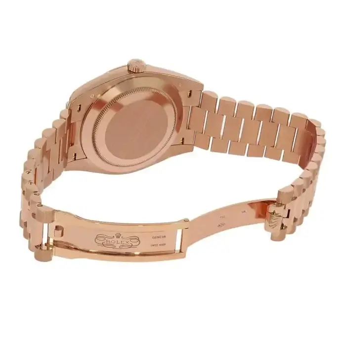 Rolex Day-Date Rose Gold Chocolate Dial 41MM President Fluted Bezel Watch 228235 - Image 5