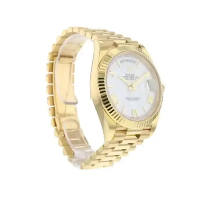 Rolex Oyster Perpetual DayDate Silver & Gold Fluted Bezel Roman Dial & President Bracelet 228238 - Image 5