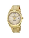 Rolex Day-Date 40 Yellow Gold Silver Dial Diagonal Motif Index & Fluted Bezel President Bracelet 228238 - Image 6