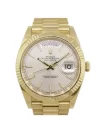 Rolex Day-Date 40 Yellow Gold Silver Dial Diagonal Motif Index & Fluted Bezel President Bracelet 228238 - Image 5