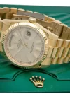 Rolex Day-Date 40 White Gold | Yellow Gold White Index Dial | Fluted Bezel President Bracelet 118238 - Image 5