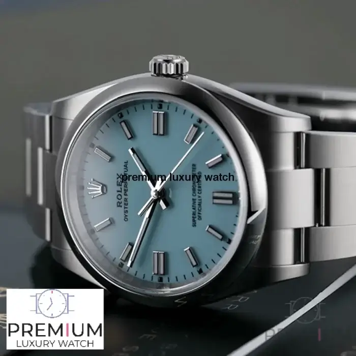 Rolex Oyster Perpetual 36MM Blue Turquoise Index Dial & Smooth Domed Bezel Oyster Bracelet Watch 126000 - Image 4