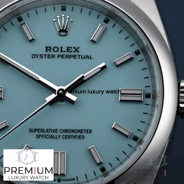 Rolex Oyster Perpetual 36MM Blue Turquoise Index Dial & Smooth Domed Bezel Oyster Bracelet Watch 126000 - Image 7