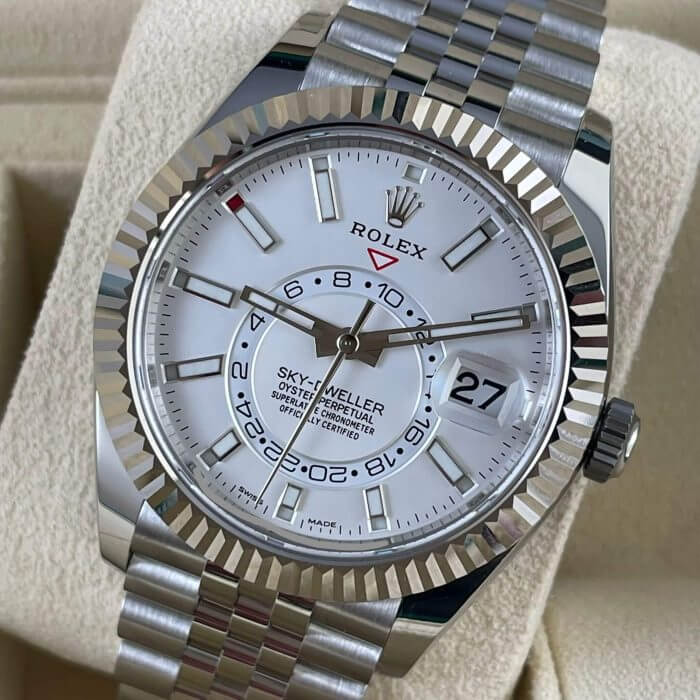 Rolex Sky Dweller White Gold 42MM White Dial Bezel Steel Jubilee Men's Watch 326934 - Image 5